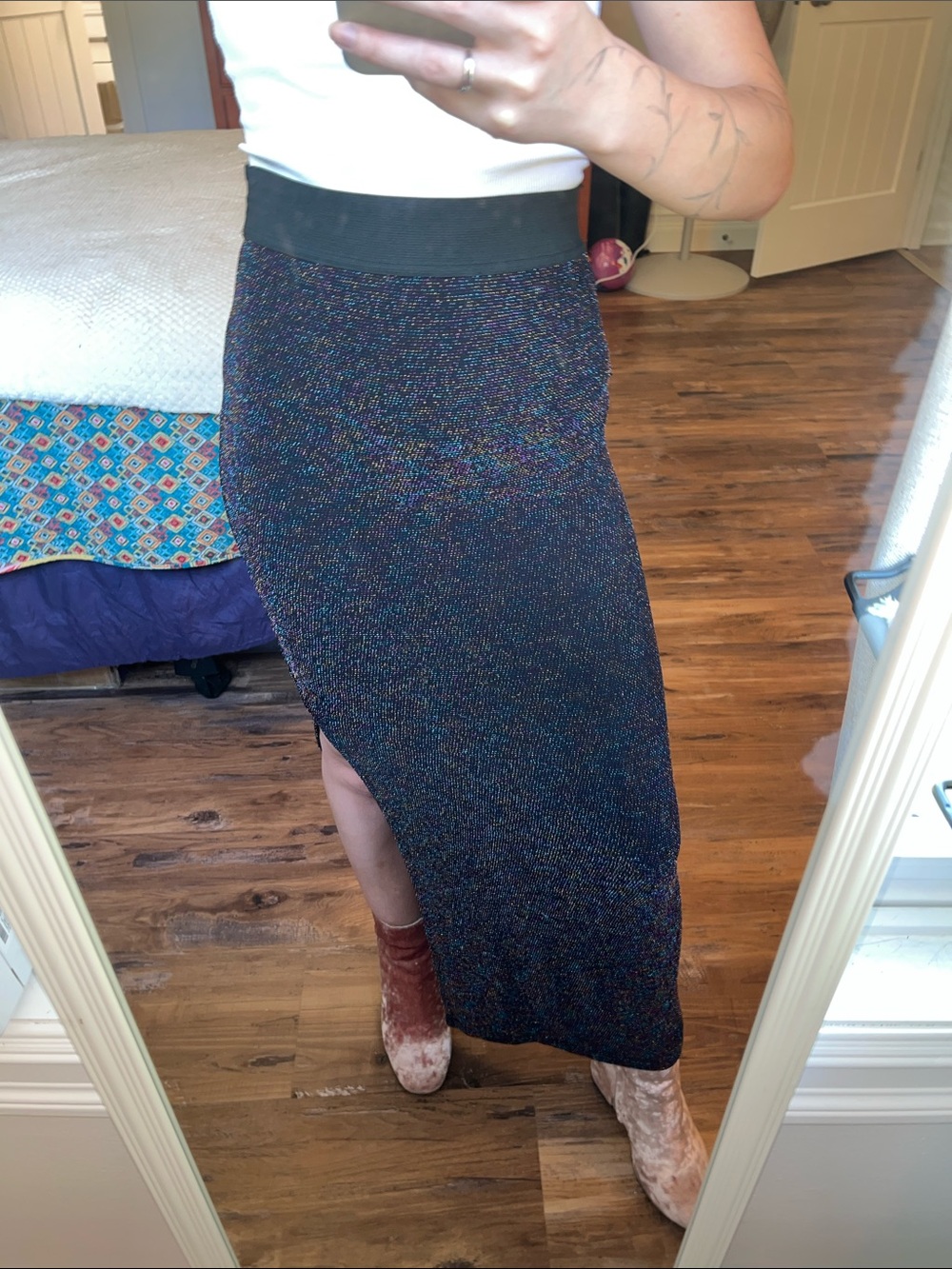 Forever 21 Black Sparkle Maxi Skirt
